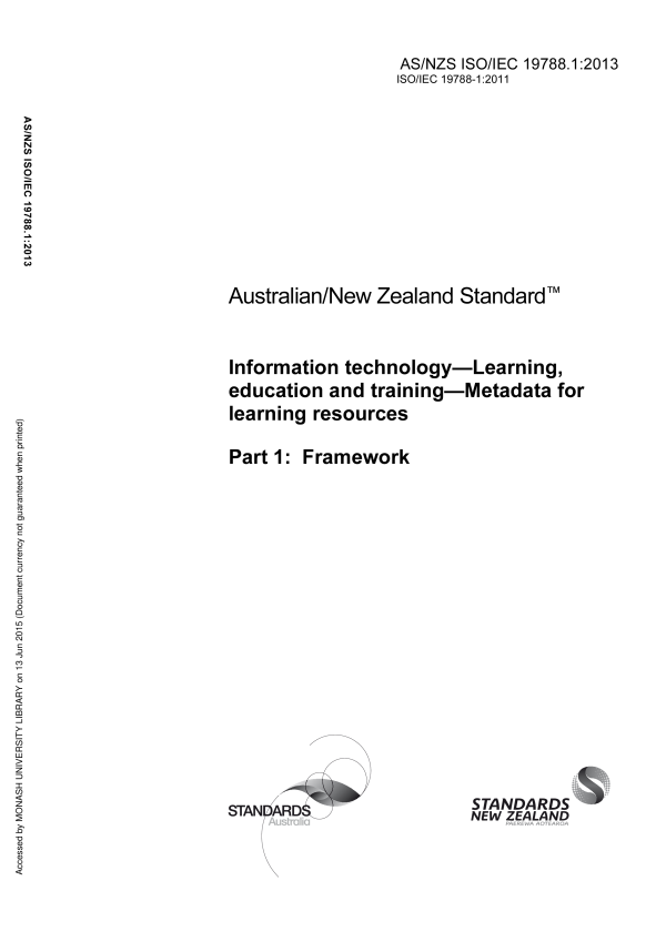 AS/NZS ISO/IEC 19788.1:2013