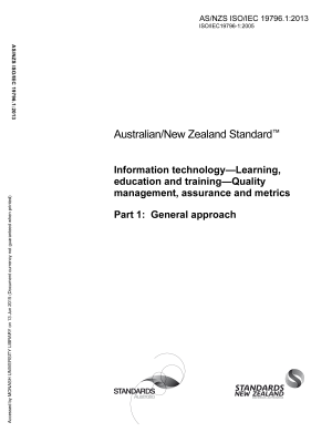 AS/NZS ISO/IEC 19796.1:2013
