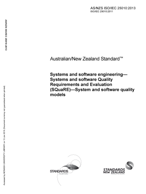 AS/NZS ISO/IEC 25010:2013