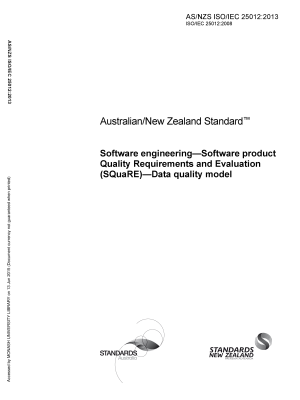 AS/NZS ISO/IEC 25012:2013