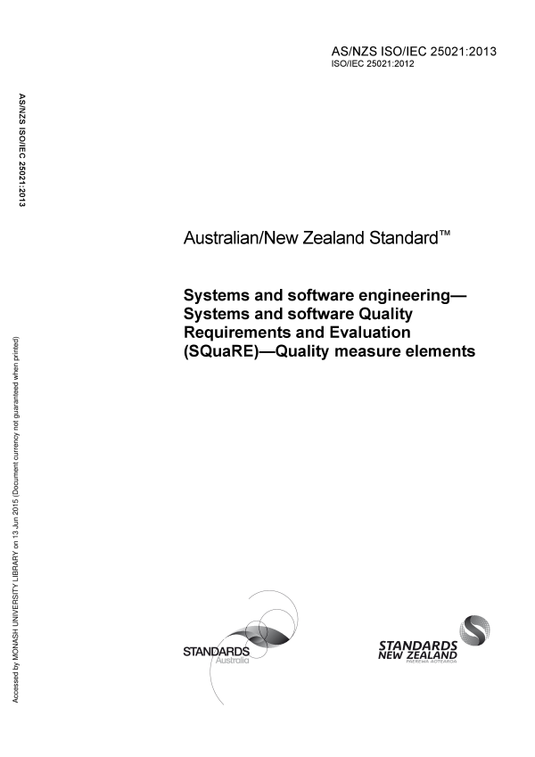 AS/NZS ISO/IEC 25021:2013