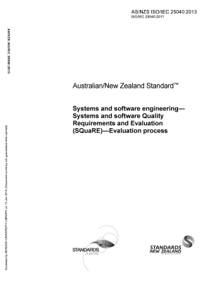 AS/NZS ISO/IEC 25040:2013