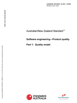 AS/NZS ISO/IEC 9126.1:2005