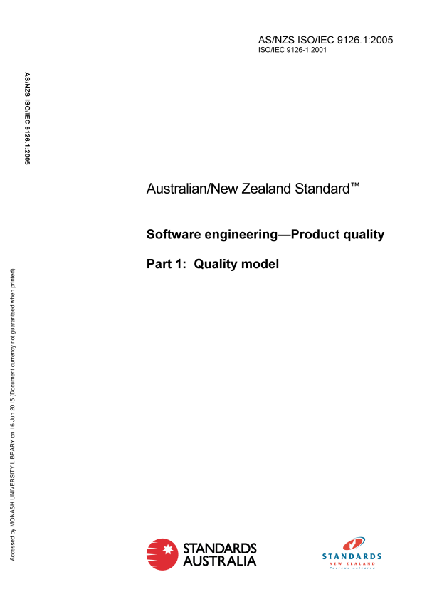 AS/NZS ISO/IEC 9126.1:2005 AS/NZS ISO/IEC 9126.1:2005