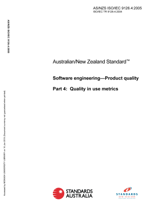 AS/NZS ISO/IEC 9126.4:2005