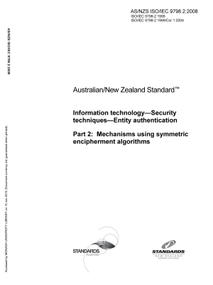 AS/NZS ISO/IEC 9798.2:2008