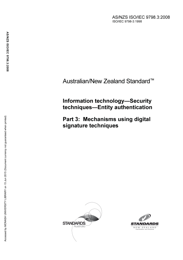 AS/NZS ISO/IEC 9798.3:2008 AS/NZS ISO/IEC 9798.3:2008