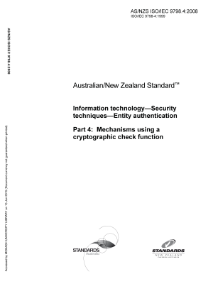 AS/NZS ISO/IEC 9798.4:2008