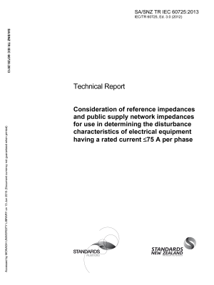 SA/SNZ TR IEC 60725:2013