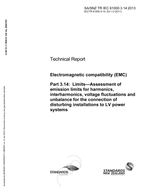 SA/SNZ TR IEC 61000.3.14:2013