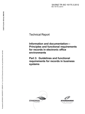 SA/SNZ TR ISO 16175.3:2012