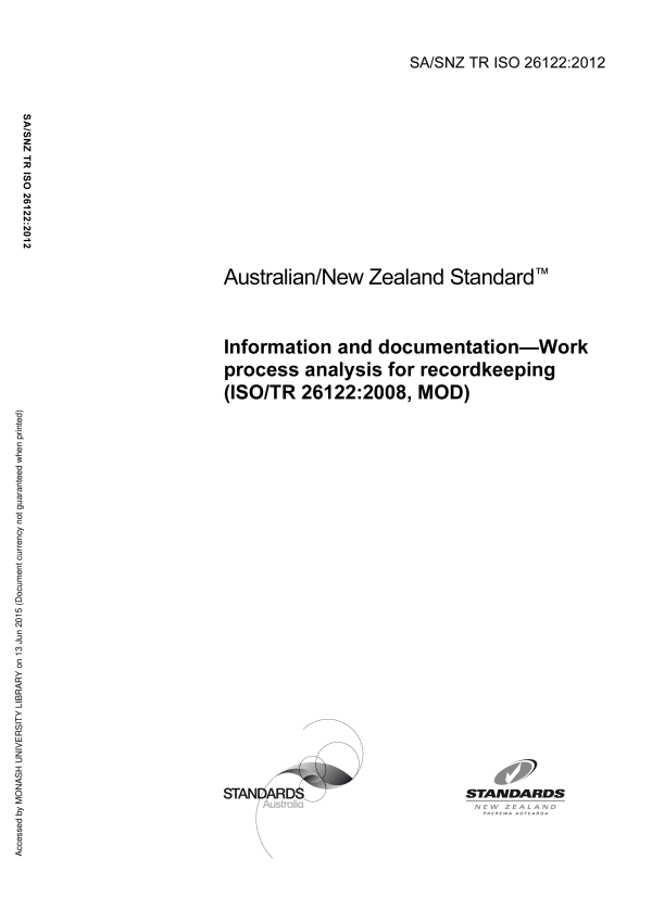 SA/SNZ TR ISO 26122:2012 SA/SNZ TR ISO 26122:2012