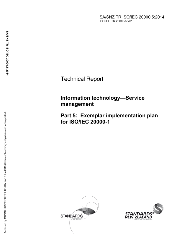 SA/SNZ TR ISO/IEC 20000.5:2014