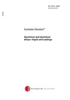 AS 1874: 05/12/2000 Aluminium and aluminium alloys – Ingots and castings