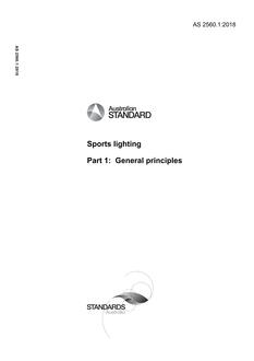 AS 2560.1: 12/05/2018 Sports lighting, Part 1: General principles
