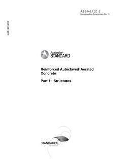 AS 5146.1: 12/23/2015 Reinforced Autoclaved Aerated Concrete, Part 1: Structures