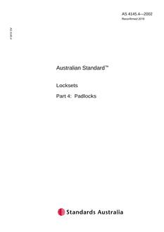 AS 4145.4: 04/24/2002 Locksets, Part 4: Padlocks