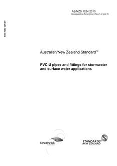 AS/NZS 1254: 04/06/2010 PVC-U pipes and fittings for stormwater and surface water applications