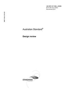 AS IEC 61160: 01/01/2008 Design review AS IEC 61160: 01/01/2008 Design review