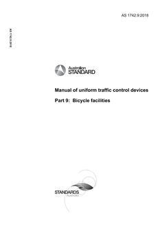 AS 1742.9: 08/09/2018 Manual of uniform traffic control devices, Part 9: Bicycle facilities