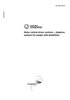 AS 3954: 04/16/2019 Motor vehicle driver controls – Adaptive systems for people with disabilities