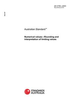 AS 2706: 12/31/2003 Numerical values – Rounding and interpretation of limiting values
