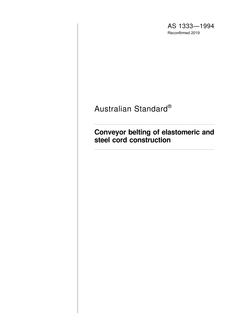 AS 1333: 04/11/1994 Conveyor belting of elastomeric and steel cord construction