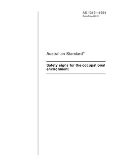 AS 1319: 04/18/1994 Safety signs for the occupational environment