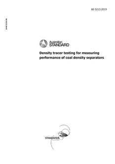 AS 5213: 03/28/2019 Density tracer testing for measuring performance of coal density separators