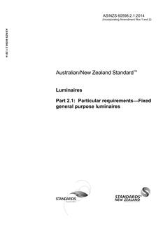 AS/NZS 60598.2.1: 05/16/2014 Luminaires, Part 2.1: Particular requirements – Fixed general purpose luminaires