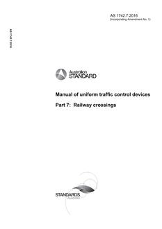 AS 1742.7: 03/21/2016 Manual of uniform traffic control devices, Part 7: Railway crossings