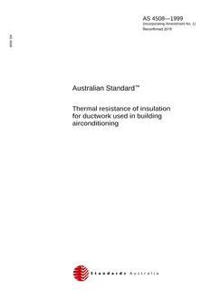AS 4508: 02/05/1999 Thermal resistance of insulation for ductwork used in building airconditioning