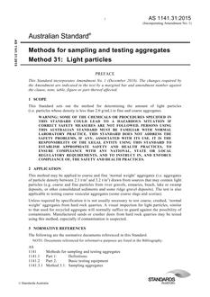 AS 1141.31: 04/14/2015 Methods for sampling and testing aggregates, Method 31: Light particles