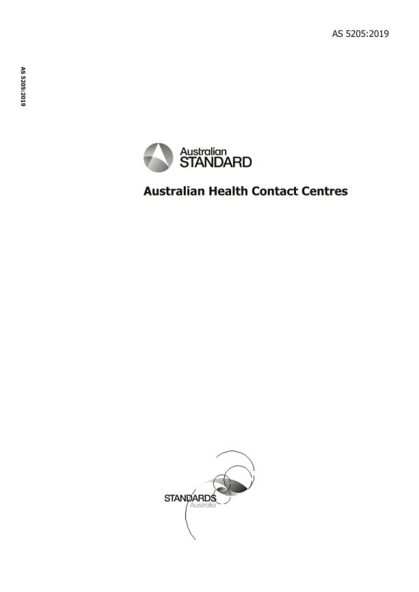 AS 5205: 02/28/2019 Australian Health Contact Centres