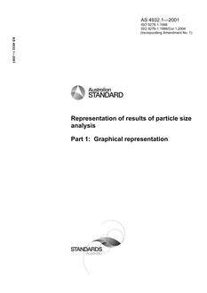 AS 4932.1: 05/05/2001 Representation of results of particle size analysis, Part 1: Graphical representation