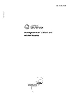 AS 3816: 12/21/2018 Management of clinical and related wastes