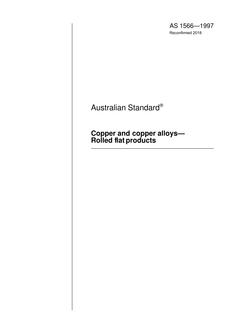 AS 1566: 12/05/1997 Copper and copper alloys – Rolled flat products
