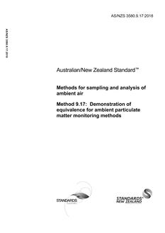 AS/NZS 3580.9.17: 11/01/2018 Methods for sampling and analysis of ambient air, Method 9.17: Demonstration of equivalence for ambient particulate matter monitoring methods