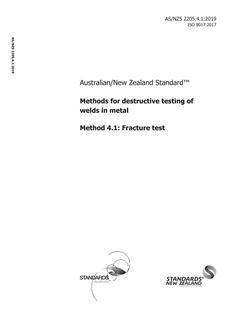 AS/NZS 2205.4.1: 03/27/2019 Methods for destructive testing of welds in metal, Method 4.1: Fracture test