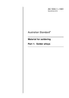 AS 1834.1: 05/13/1991 Material for soldering, Part 1: Solder alloys