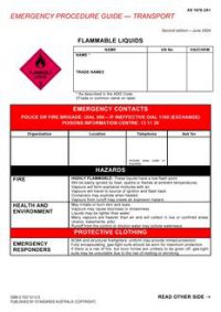 AS 1678.3A1: 06/24/2004 Emergency procedure guide – Transport – Flammable liquids