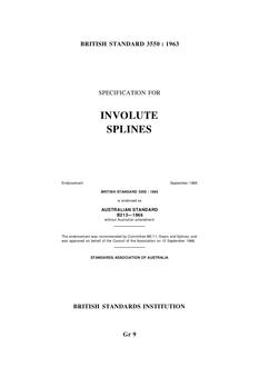 AS B213: 01/01/1966 Involute splines