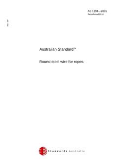 AS 1394: 06/29/2001 Round steel wire for ropes