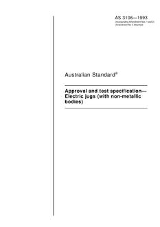 AS 3106: 01/01/1993 Approval and test specification – Electric jugs (with non-metallic bodies)