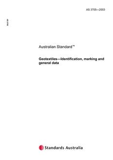 AS 3705: 01/01/2003 Geotextiles – Identification, marking, and general data