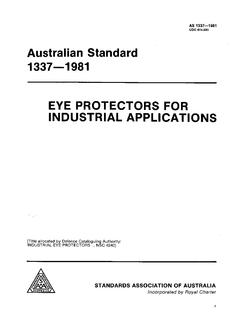 AS 1337: 09/20/1981 Eye protectors for industrial applications
