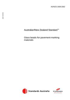 AS/NZS 2009: 04/04/2002 Glass beads for pavement-marking materials