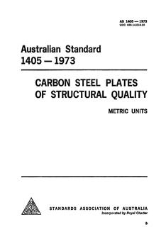 AS 1405: 01/01/1973 Carbon steel plates of structural quality