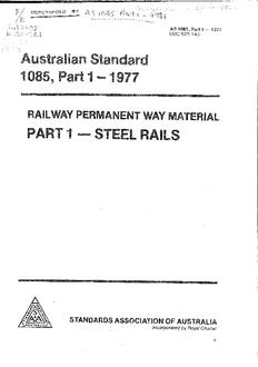 AS 1085.1: 06/30/1977 Railway Permanent Way Material – Part 1: Steel Rails