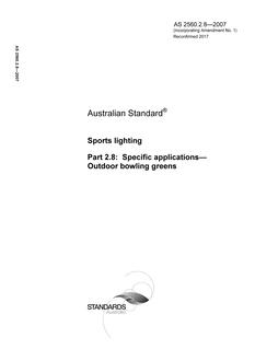 AS 2560.2.8: 12/07/2007 Sports lighting, Part 2.8: Specific applications – Outdoor bowling greens